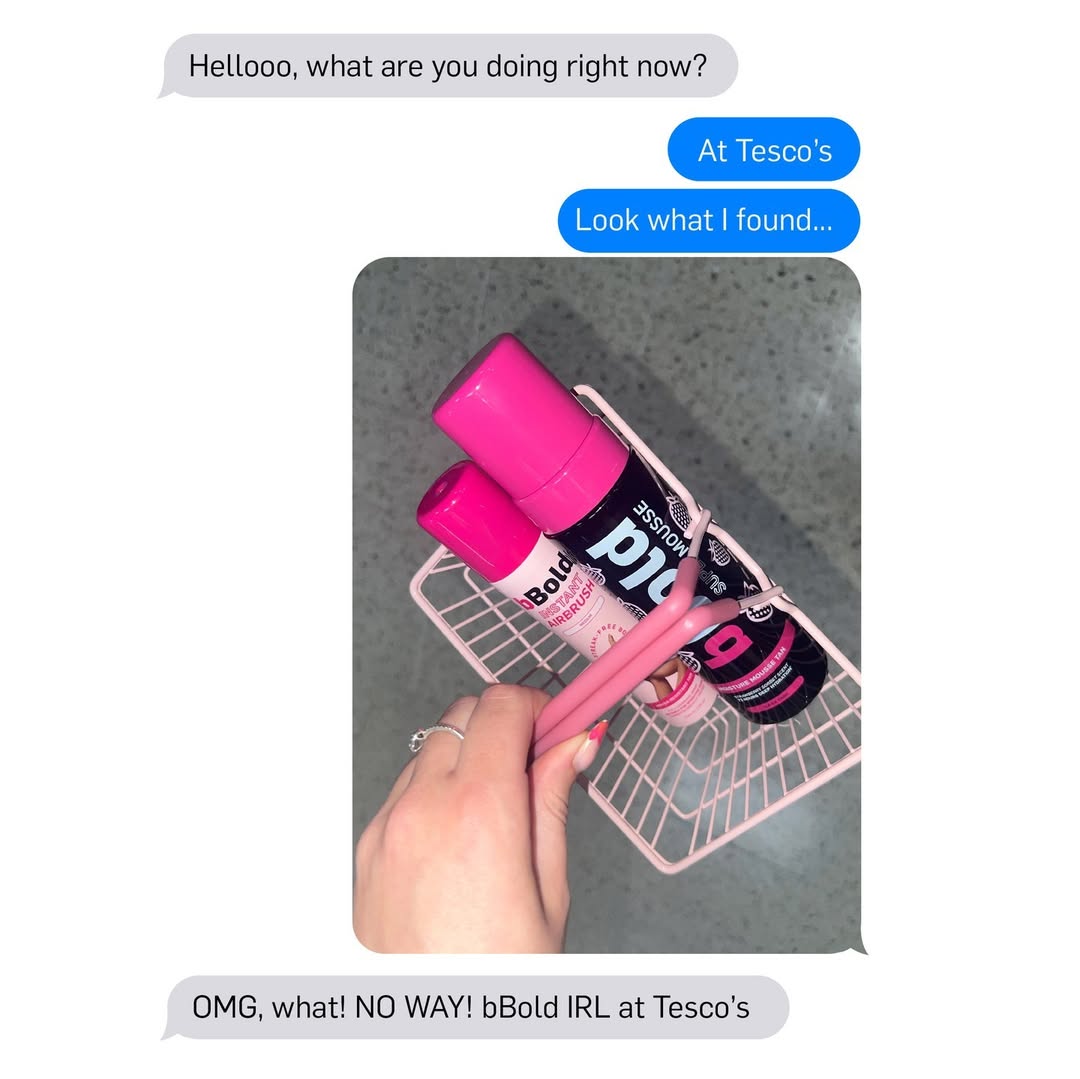 bBold tanning range in Tesco Ireland, social graphic